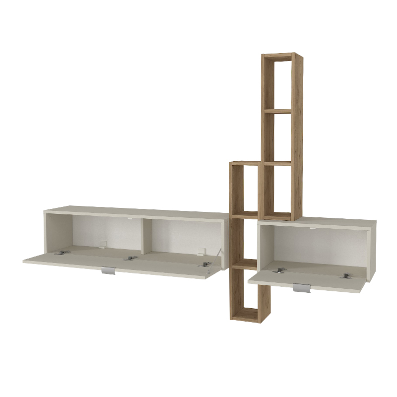 Σύνθεση τηλεόρασης επιτοίχια χρώμα sandstone - oak 7