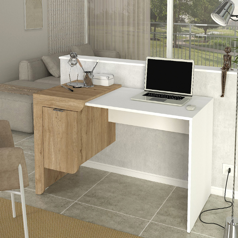 Γραφείο εργασίας χρώμα oak - λευκό 3
