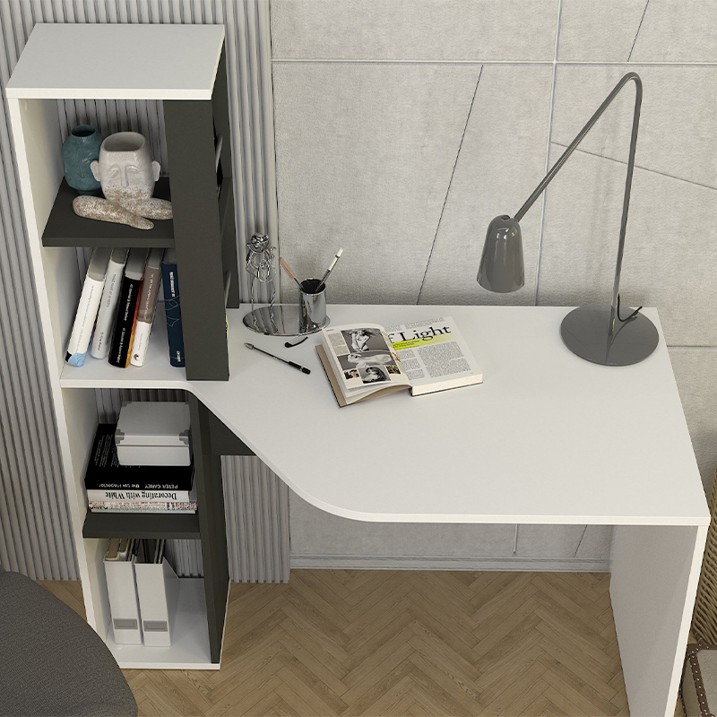 Γραφείο εργασίας χρώμα ανθρακί - λευκό 3