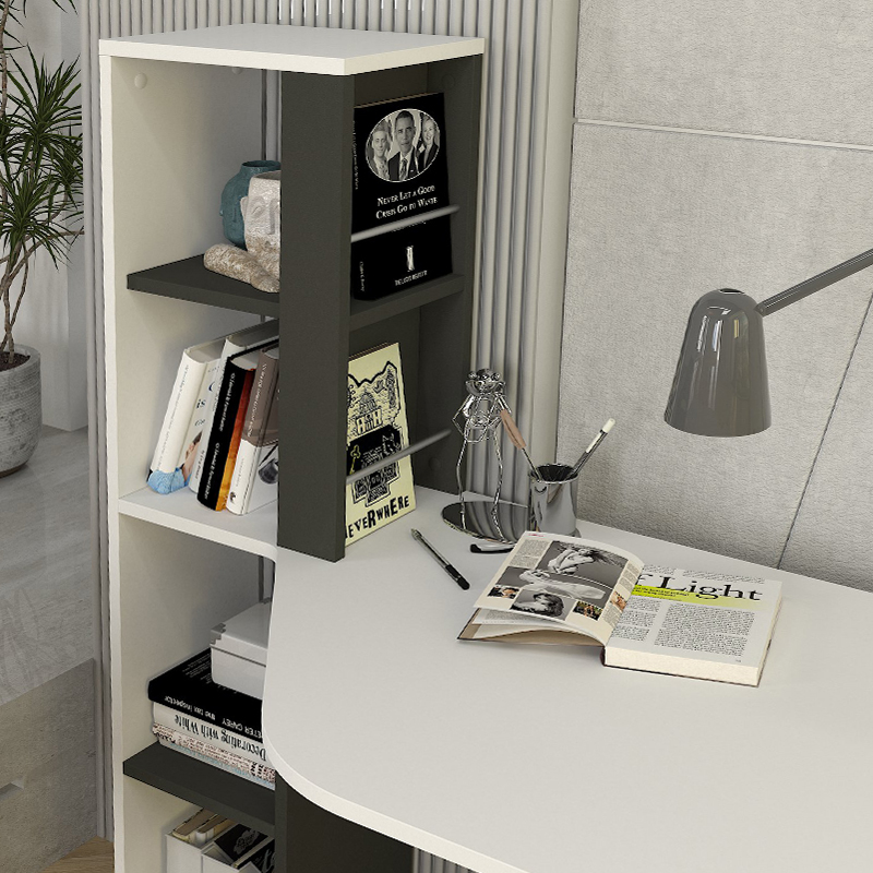 Γραφείο εργασίας χρώμα ανθρακί - λευκό 4