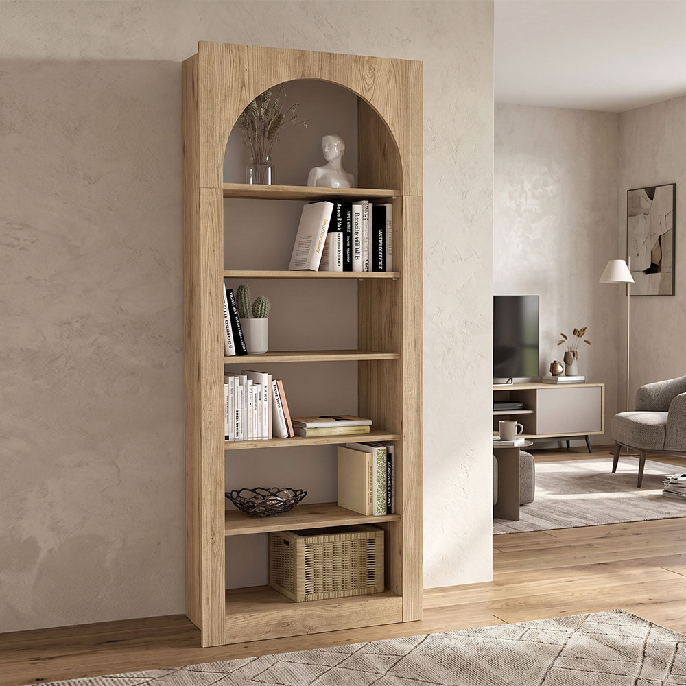 Βιβλιοθήκη Lioren2 INTRAHOME χρώμα sepet oak 100x35x185εκ. Intrahomextra-8713864
