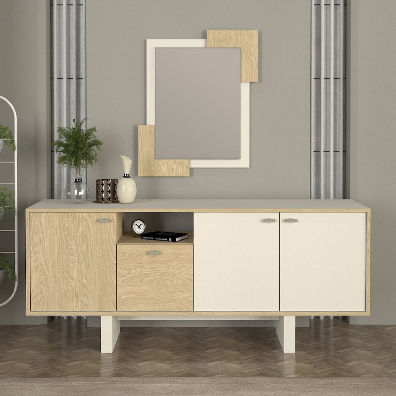 Καθρέπτης τοίχου Μegapap χρώμα sandstone - oak 3