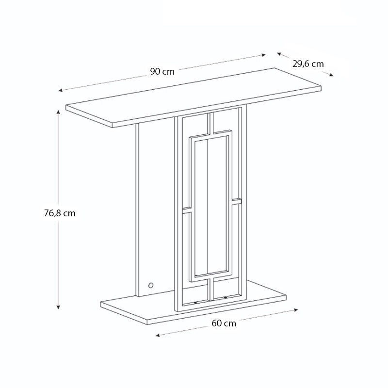 Κονσόλα χρώμα μαύρο - μαύρο εφέ μαρμάρου - χρυσό 6