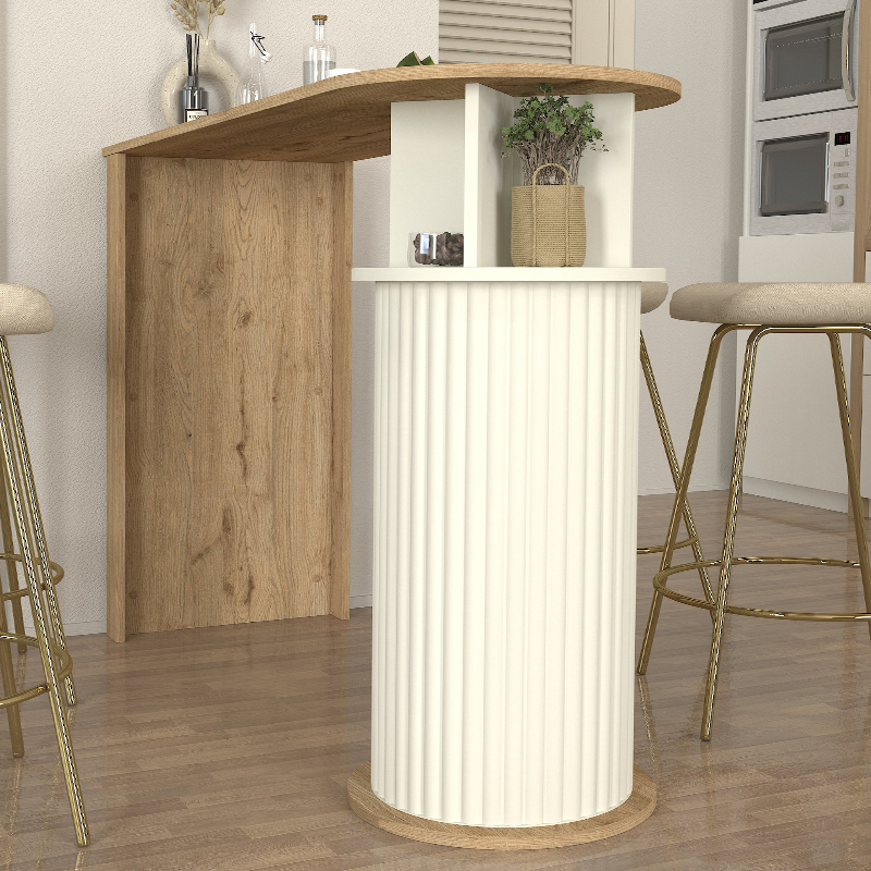 Τραπέζι μπαρ χρώμα oak - ivory 3