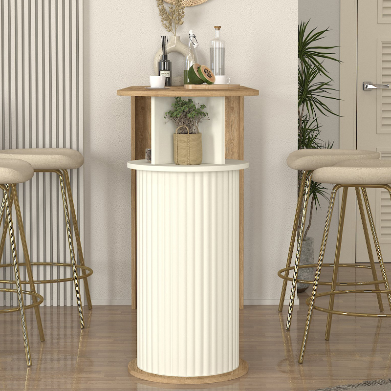 Τραπέζι μπαρ χρώμα oak - ivory 4