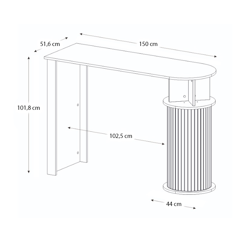 Τραπέζι μπαρ χρώμα oak - ivory 6
