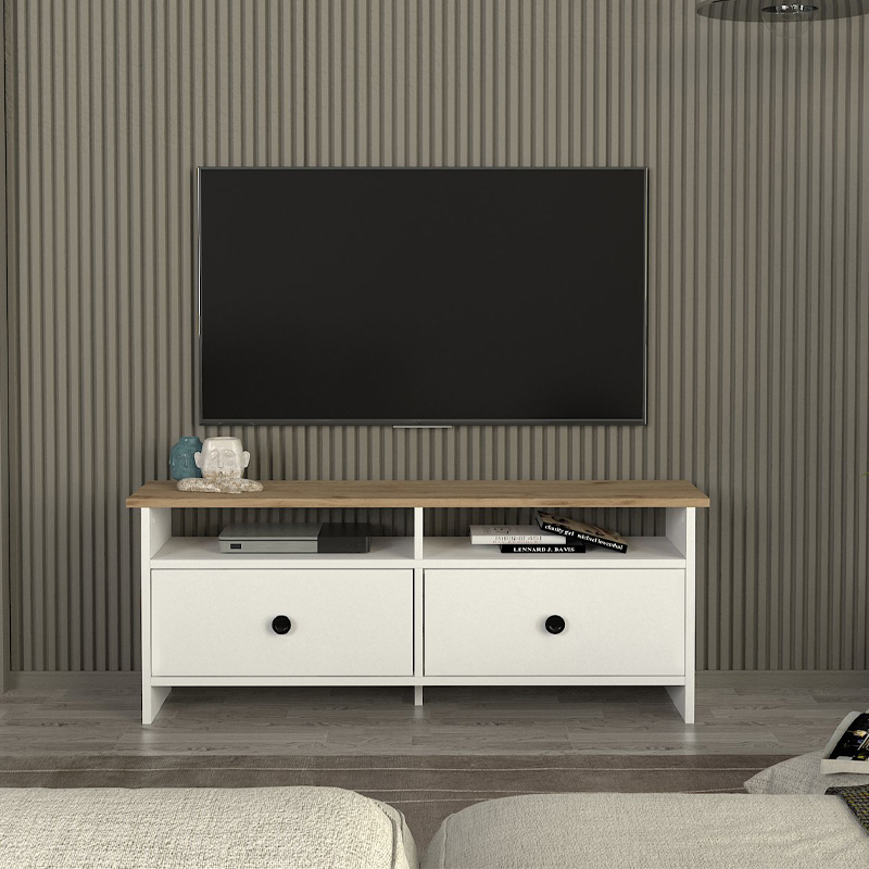 Έπιπλο τηλεόρασης χρώμα λευκό - oak 3