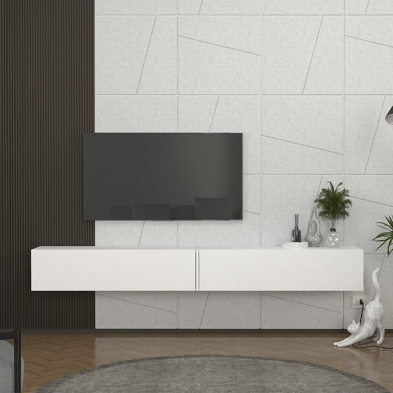 Έπιπλο τηλεόρασης επιτοίχιο χρώμα λευκό 4