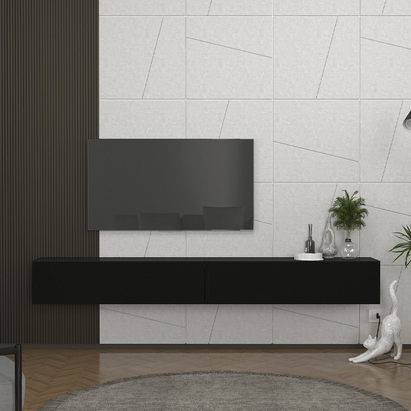 Έπιπλο τηλεόρασης επιτοίχιο χρώμα μαύρο 4