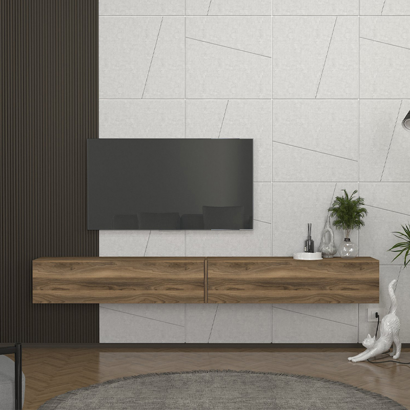 Έπιπλο τηλεόρασης επιτοίχιο χρώμα καρυδί 4