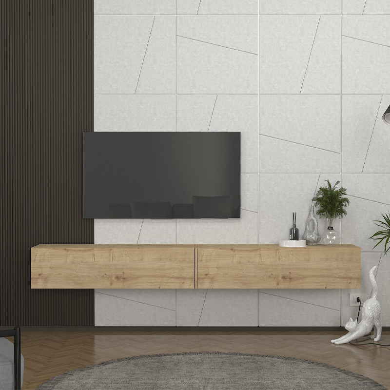 Έπιπλο τηλεόρασης επιτοίχιο χρώμα oak 4
