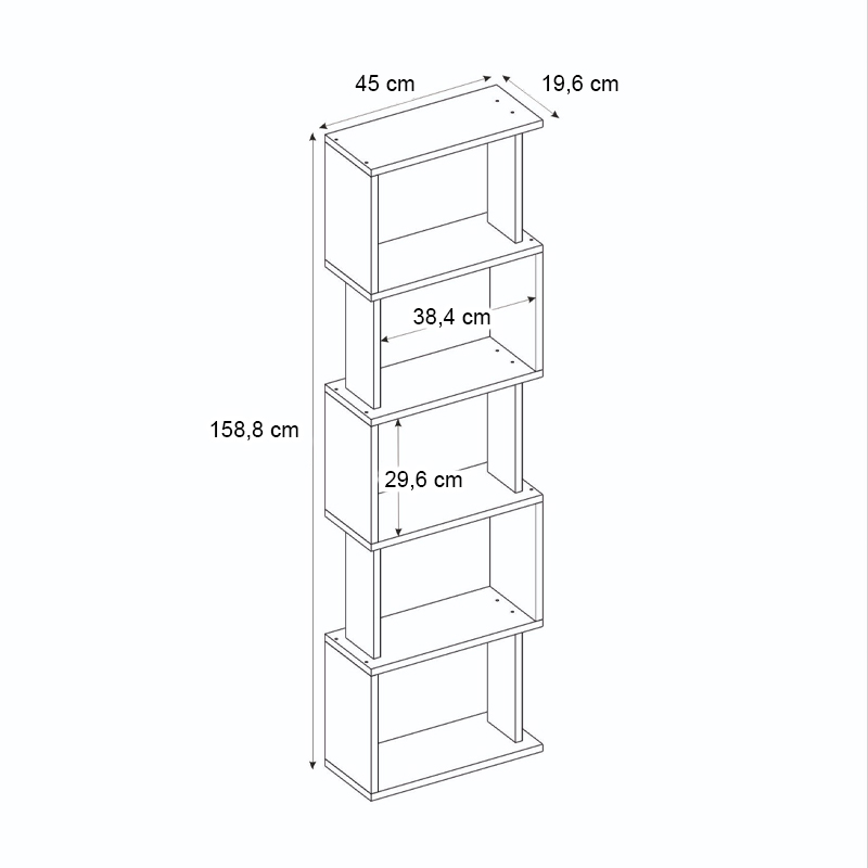 Βιβλιοθήκη χρώμα μαύρο 5