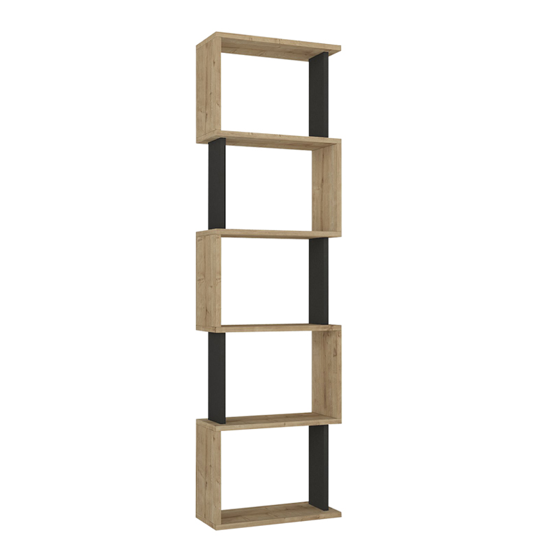 Βιβλιοθήκη χρώμα oak - ανθρακί 4