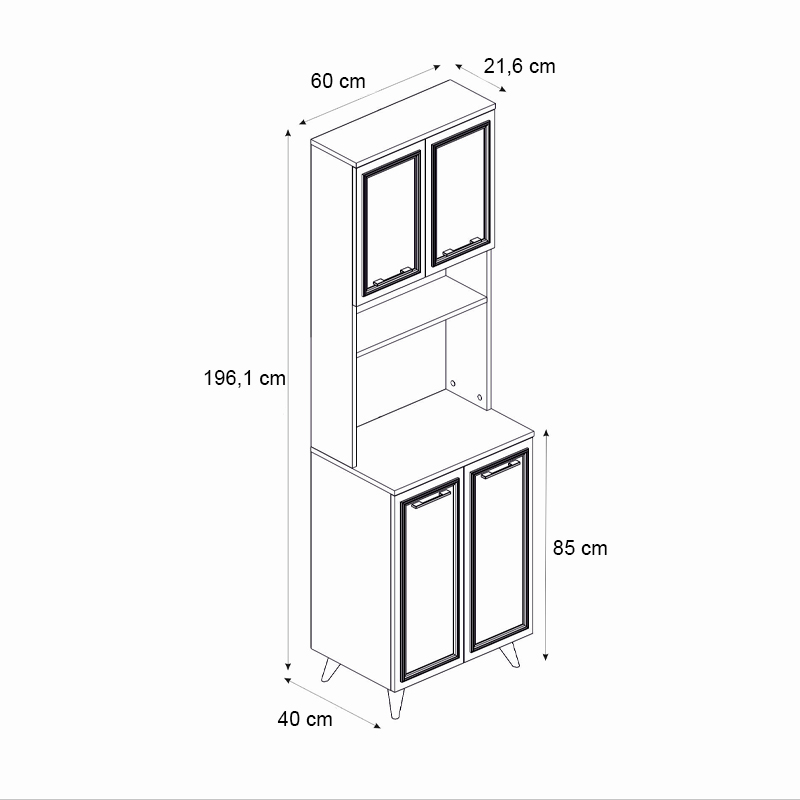 Έπιπλο κουζίνας 2 χρώμα λευκό - oak 6