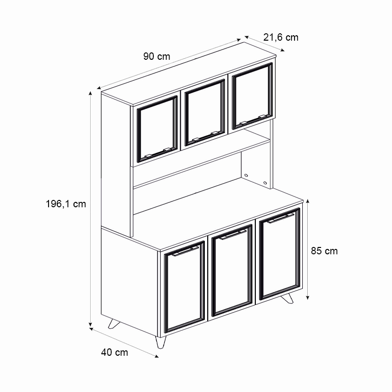 Έπιπλο κουζίνας 3 χρώμα λευκό - oak 6
