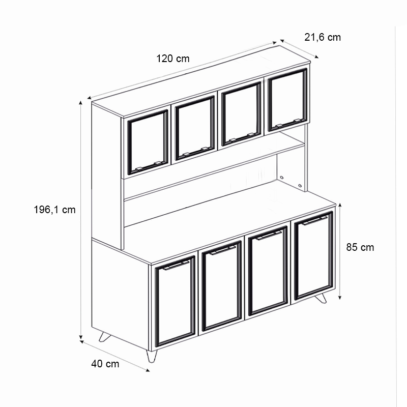 Έπιπλο κουζίνας 4 χρώμα λευκό - oak 6