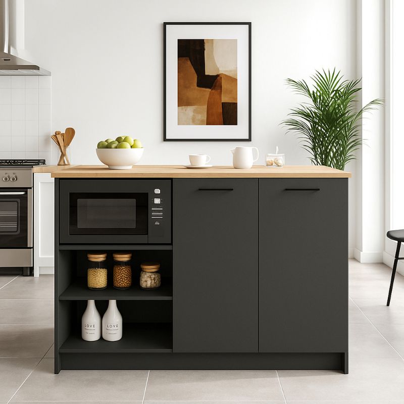 Τραπέζι - Πάγκος κουζίνας χρώμα ανθρακί - oak 6