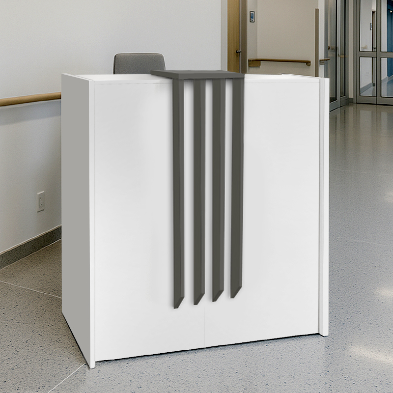 Γραφείο υποδοχής - reception χρώμα λευκό - ανθρακί 5