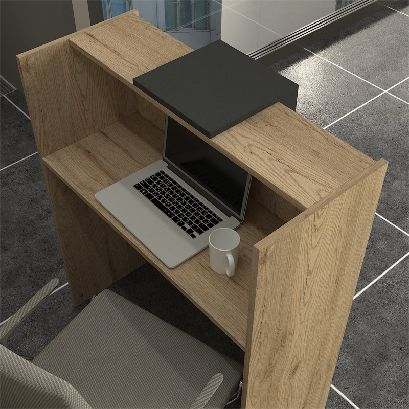 Γραφείο υποδοχής - reception χρώμα oak - ανθρακί 2