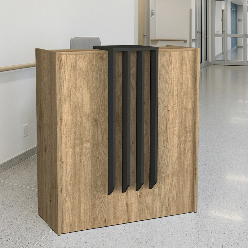 Γραφείο υποδοχής - reception χρώμα oak - ανθρακί 5