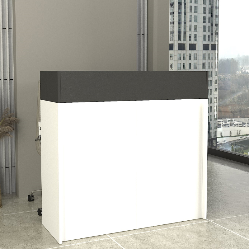 Γραφείο υποδοχής - reception με LED χρώμα λευκό - ανθρακί