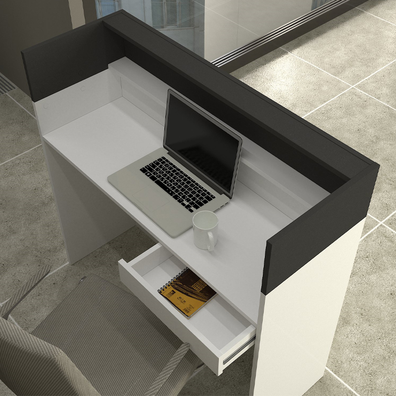 Γραφείο υποδοχής - reception με LED χρώμα λευκό - ανθρακί 2