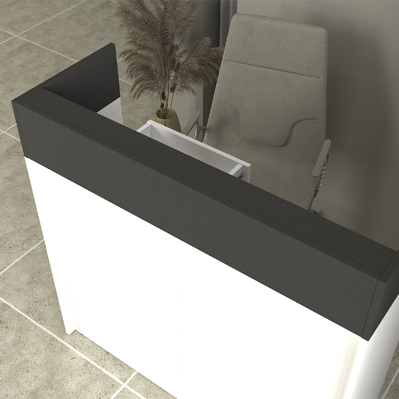 Γραφείο υποδοχής - reception με LED χρώμα λευκό - ανθρακί 4