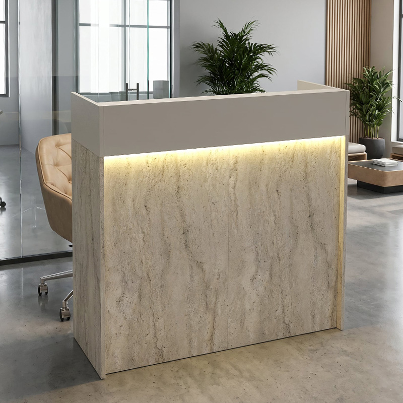 Γραφείο υποδοχής - reception Talvera INTRAHOME με LED χρώμα travertine - sandstone 100x42x130εκ. Intrahomextra-8723501