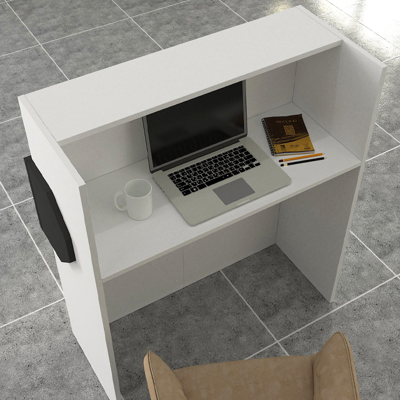 Γραφείο υποδοχής - reception με LED χρώμα λευκό - ανθρακί 2