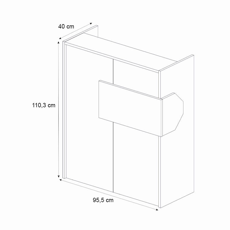 Γραφείο υποδοχής - reception με LED χρώμα λευκό - ανθρακί 12