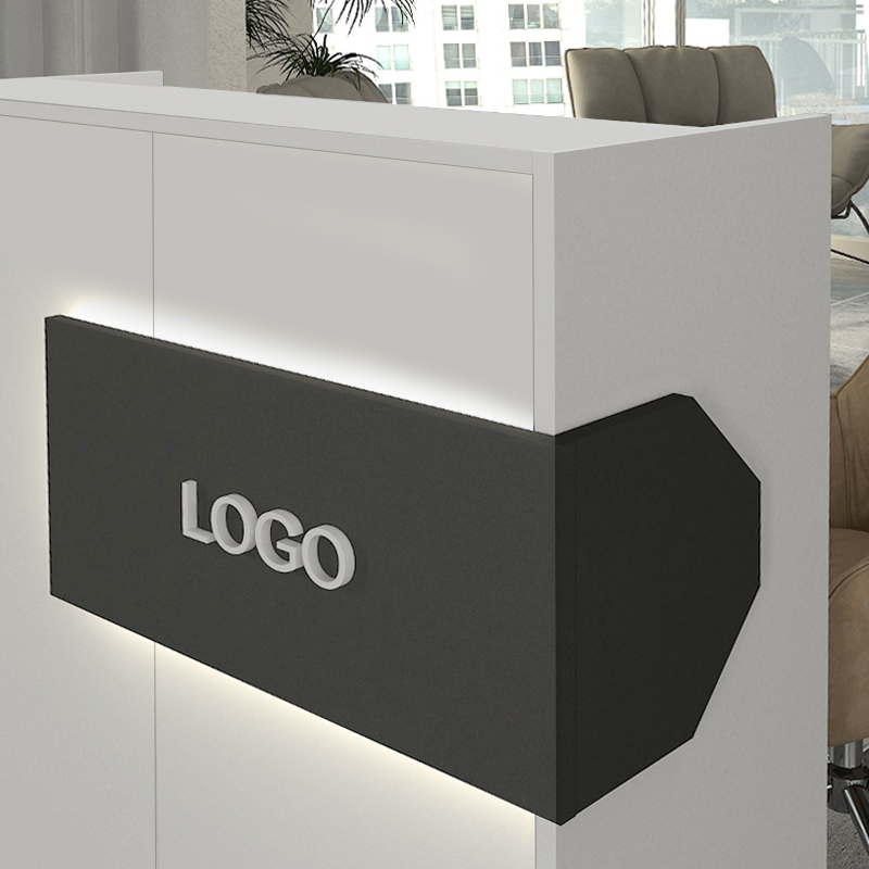 Γραφείο υποδοχής - reception με LED χρώμα λευκό - ανθρακί 3
