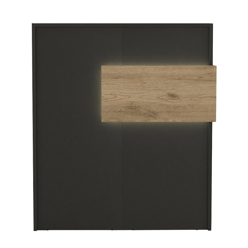 Γραφείο υποδοχής - reception με LED χρώμα ανθρακί - oak 7