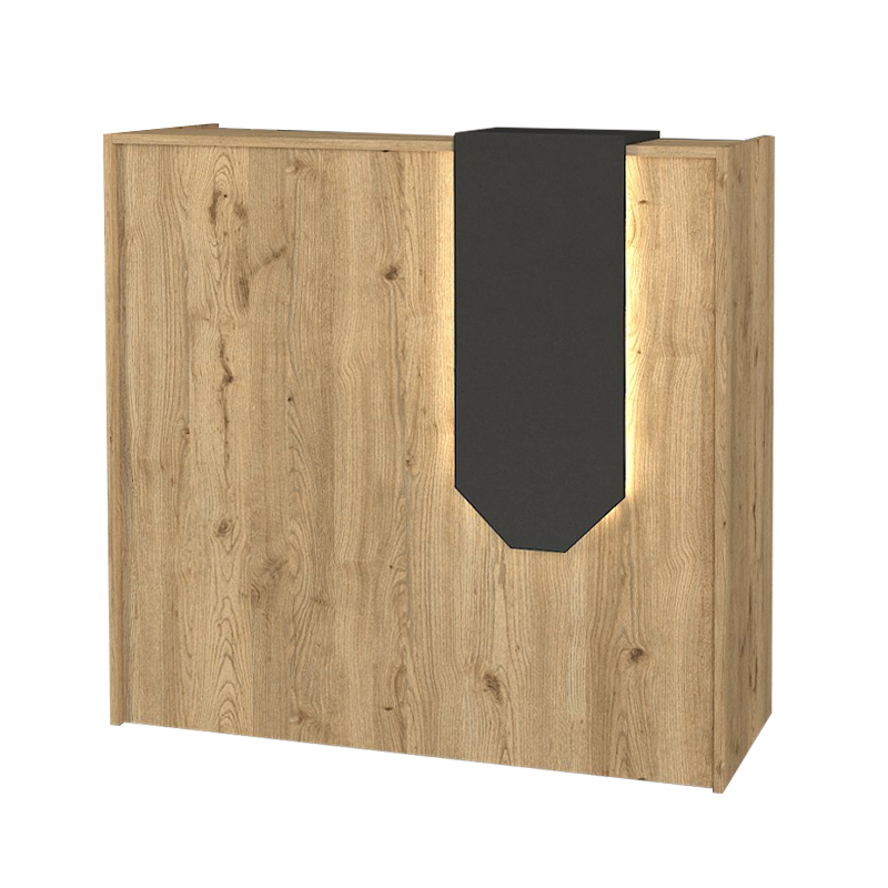 Γραφείο υποδοχής - reception με LED χρώμα oak - ανθρακί 11