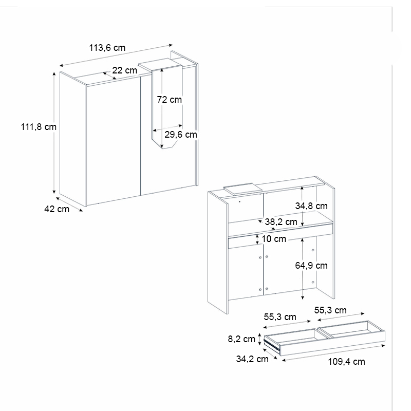 Γραφείο υποδοχής - reception με LED χρώμα oak - ανθρακί 12