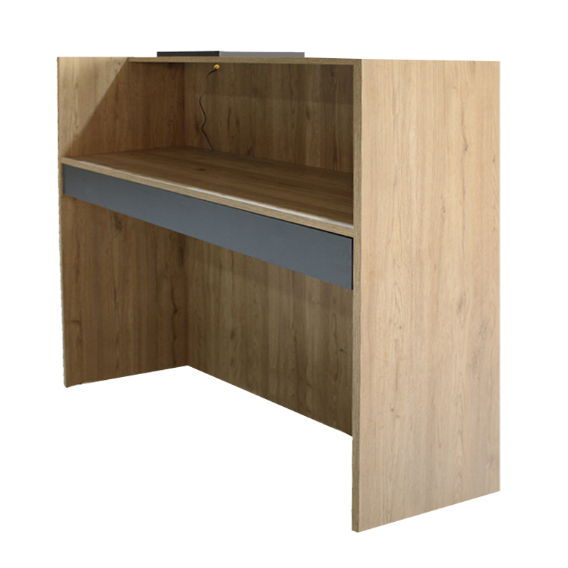 Γραφείο υποδοχής - reception με LED χρώμα oak - ανθρακί 7