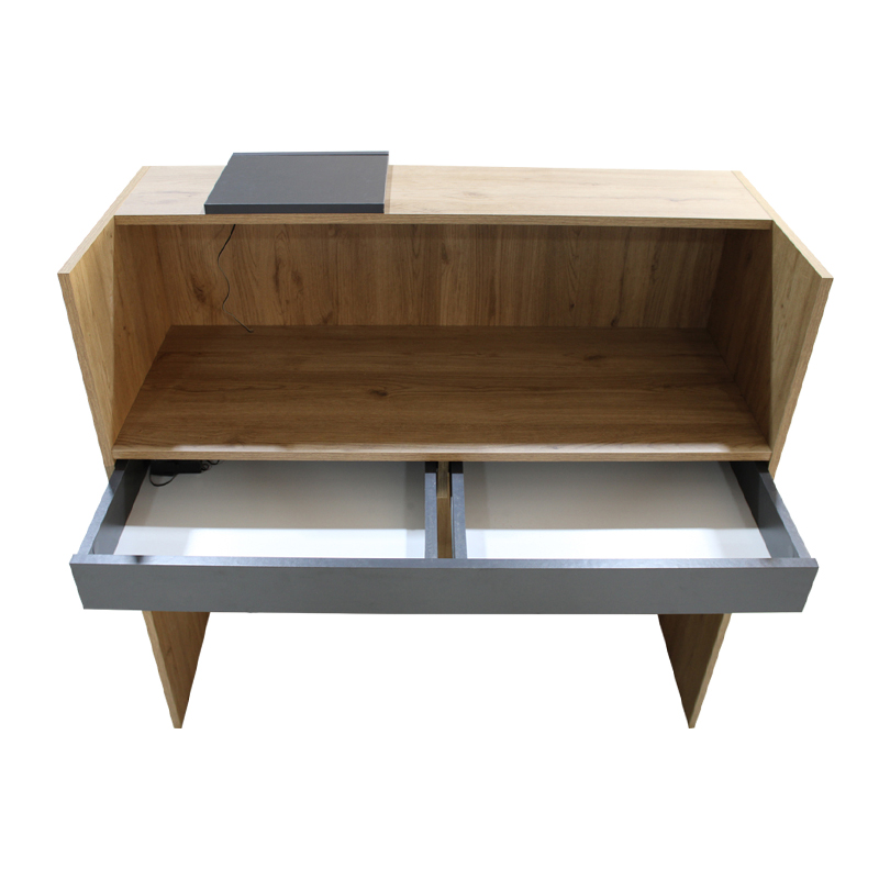 Γραφείο υποδοχής - reception με LED χρώμα oak - ανθρακί 8