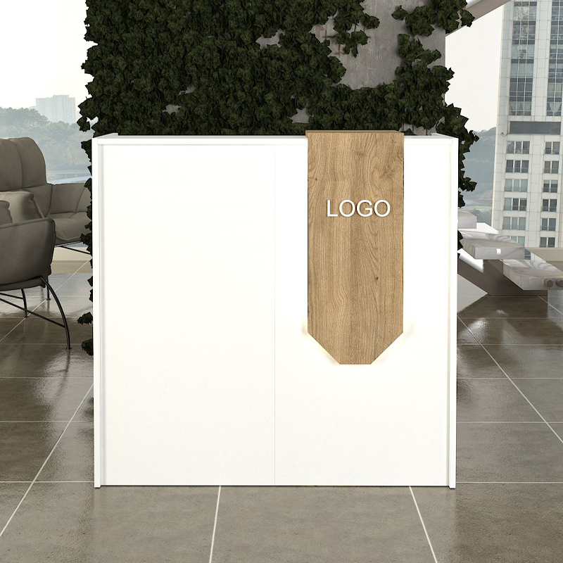 Γραφείο υποδοχής - reception με LED χρώμα λευκό - oak 5