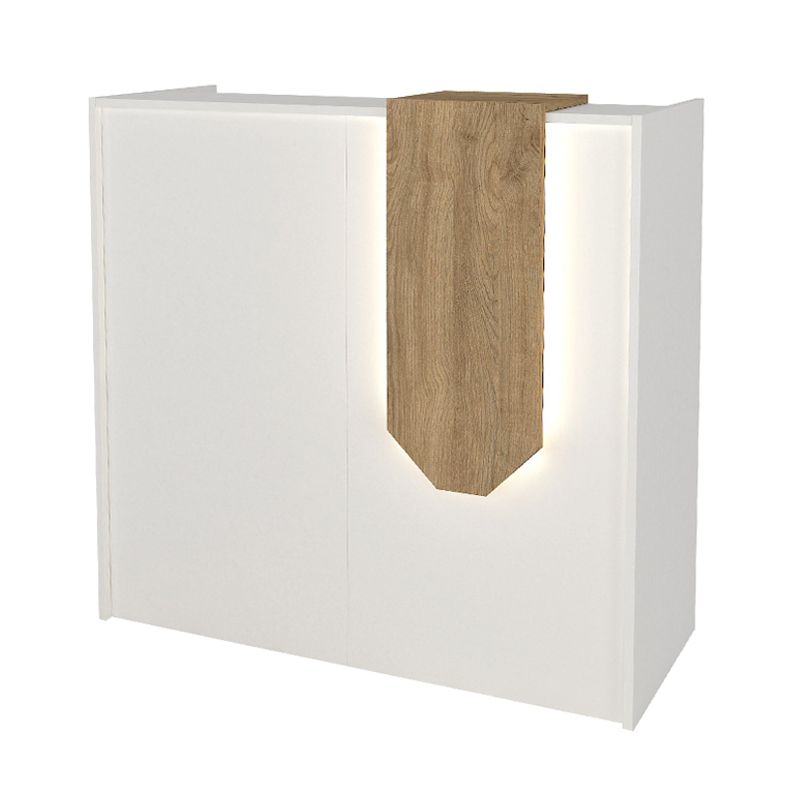 Γραφείο υποδοχής - reception με LED χρώμα λευκό - oak 6