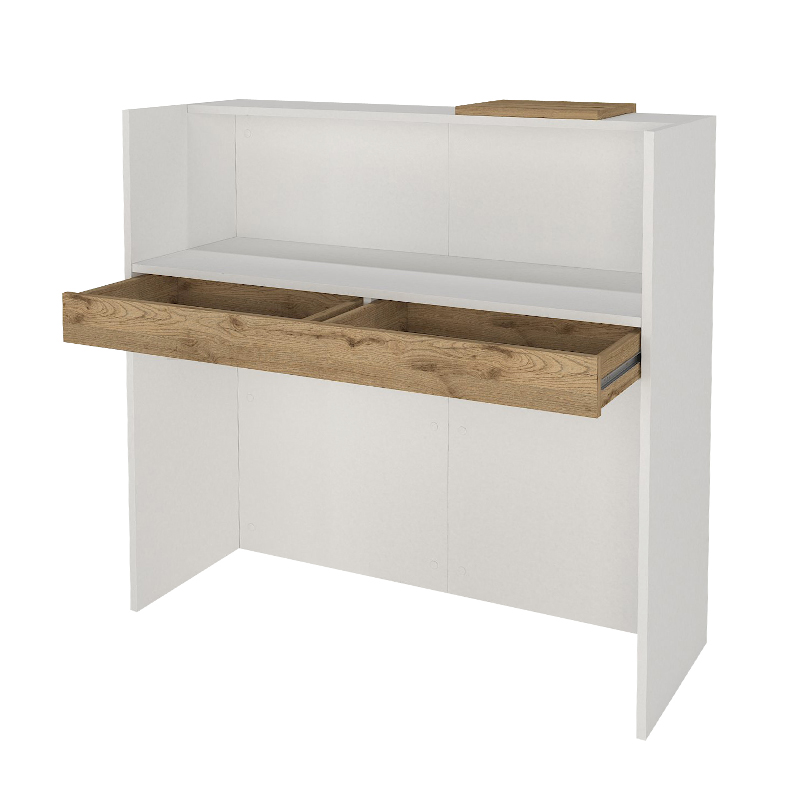 Γραφείο υποδοχής - reception με LED χρώμα λευκό - oak 8