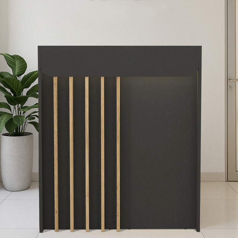 Γραφείο υποδοχής - reception με LED χρώμα ανθρακί - oak 2