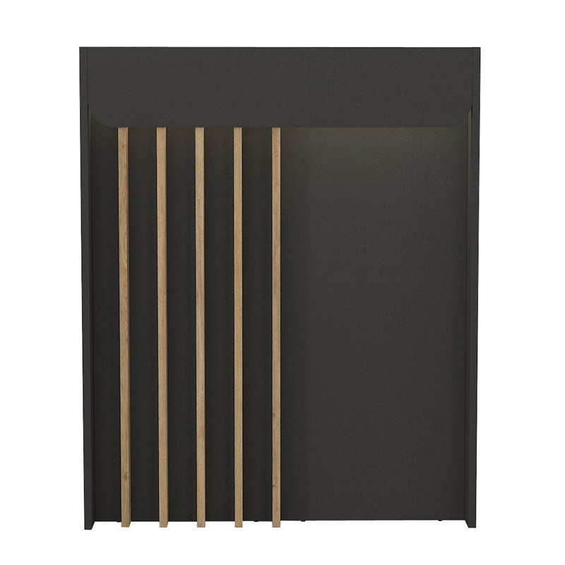 Γραφείο υποδοχής - reception με LED χρώμα ανθρακί - oak 5