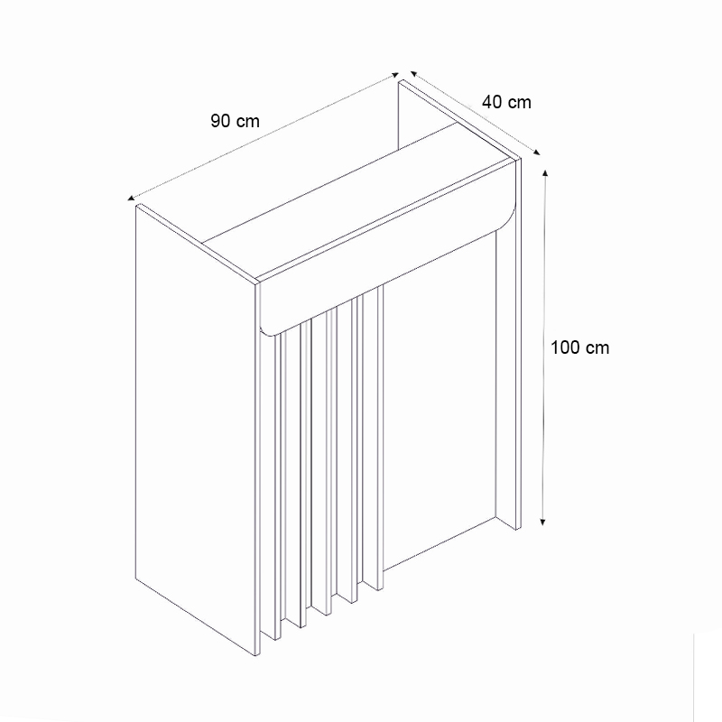 Γραφείο υποδοχής - reception με LED χρώμα ανθρακί - oak 7