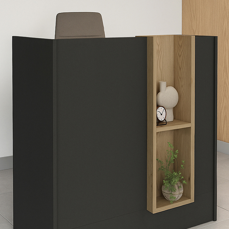 Γραφείο υποδοχής - reception χρώμα ανθρακί - oak 3