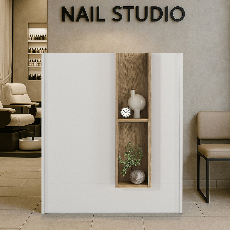 Γραφείο υποδοχής - reception χρώμα λευκό - oak 3