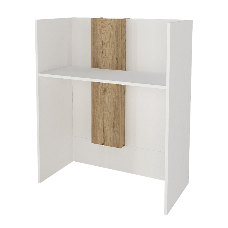 Γραφείο υποδοχής - reception χρώμα λευκό - oak 6