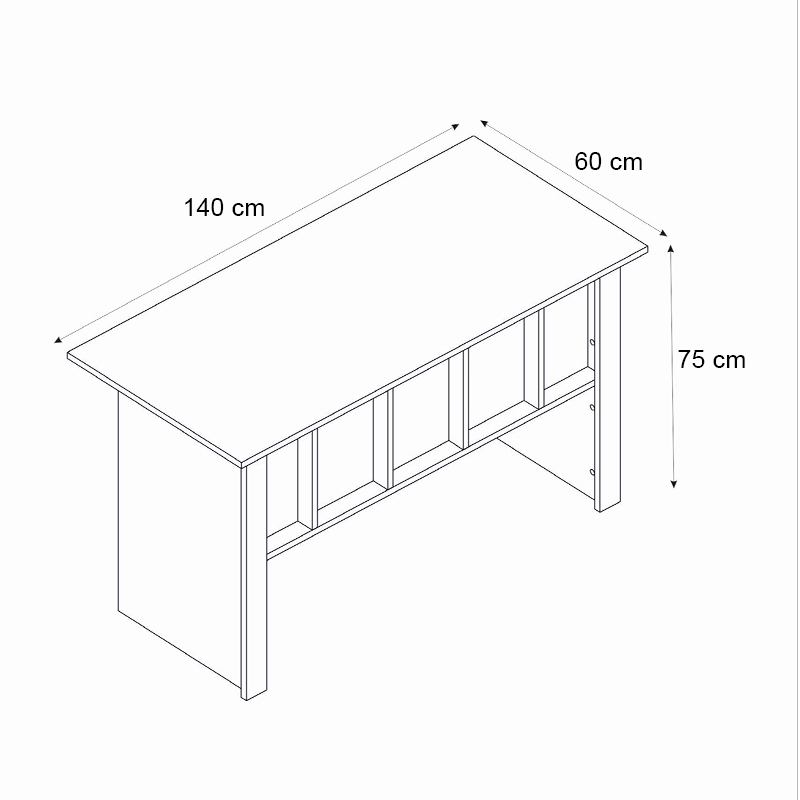 Γραφείο εργασίας χρώμα oak - ανθρακί 8