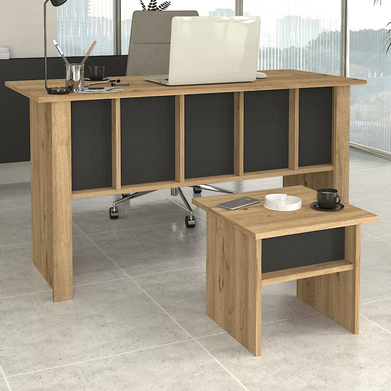 Τραπεζάκι σαλονιού - γραφείου χρώμα oak - ανθρακί 4