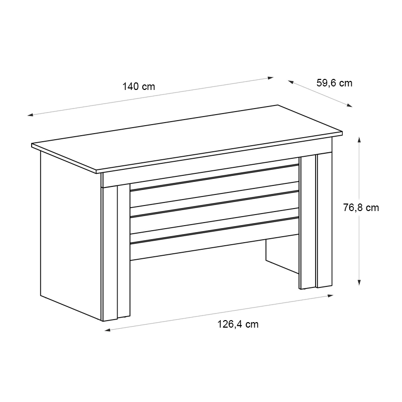 Γραφείο εργασίας χρώμα ανθρακί - oak 6