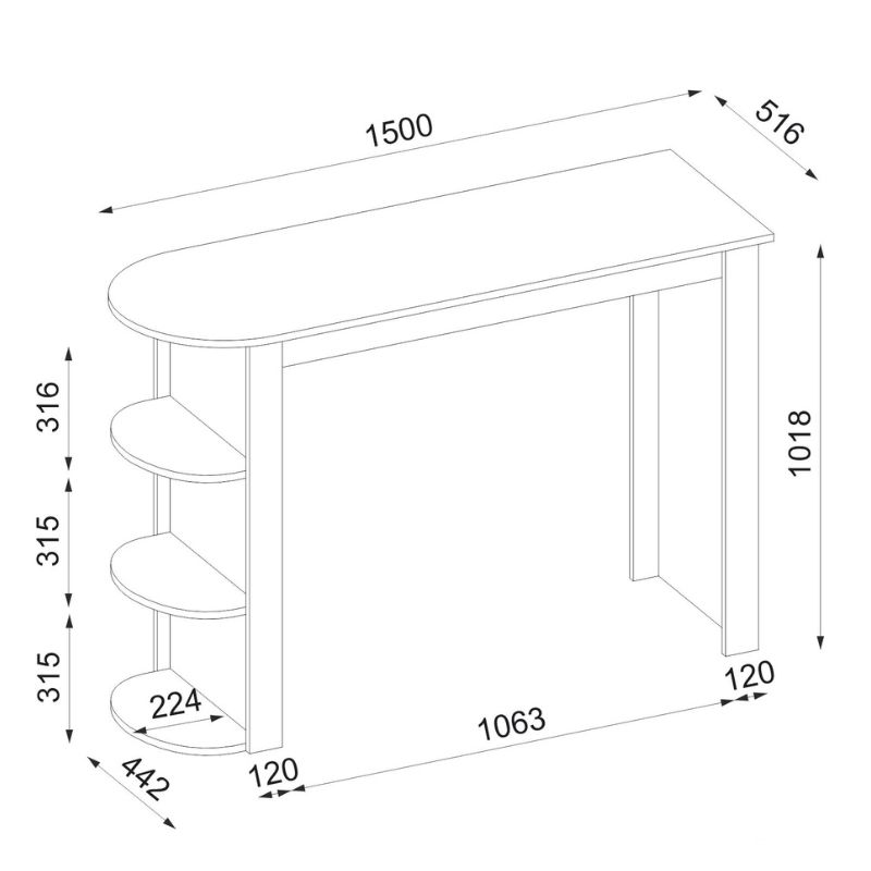 Τραπέζι μπαρ χρώμα oak 7