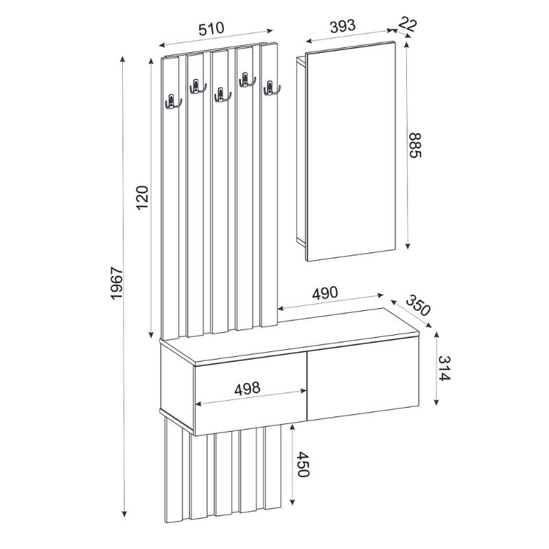 Έπιπλο εισόδου χρώμα λευκό 9
